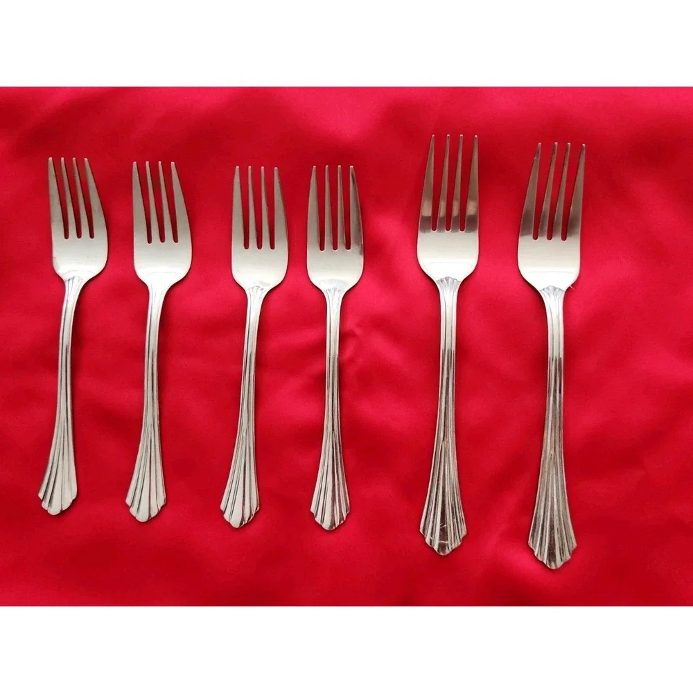 6 ONEIDA DUBLIN Stainless Flatware Lot 4 Salad Forks 2 Dinner Forks Retired